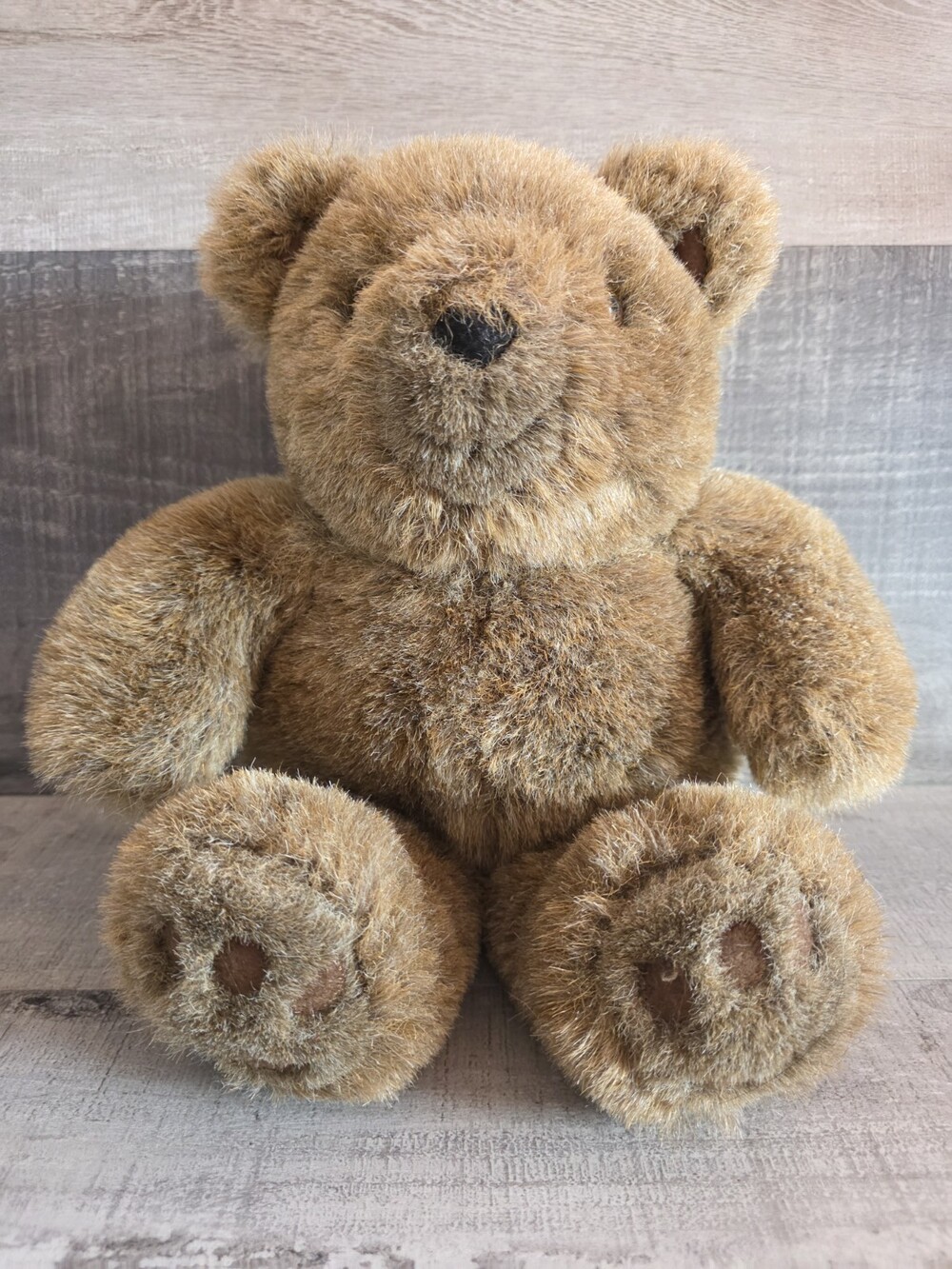 VTG Russ Berrie Brown Teddy Bear Plush Big 16" Stuffed Animal Toy b200